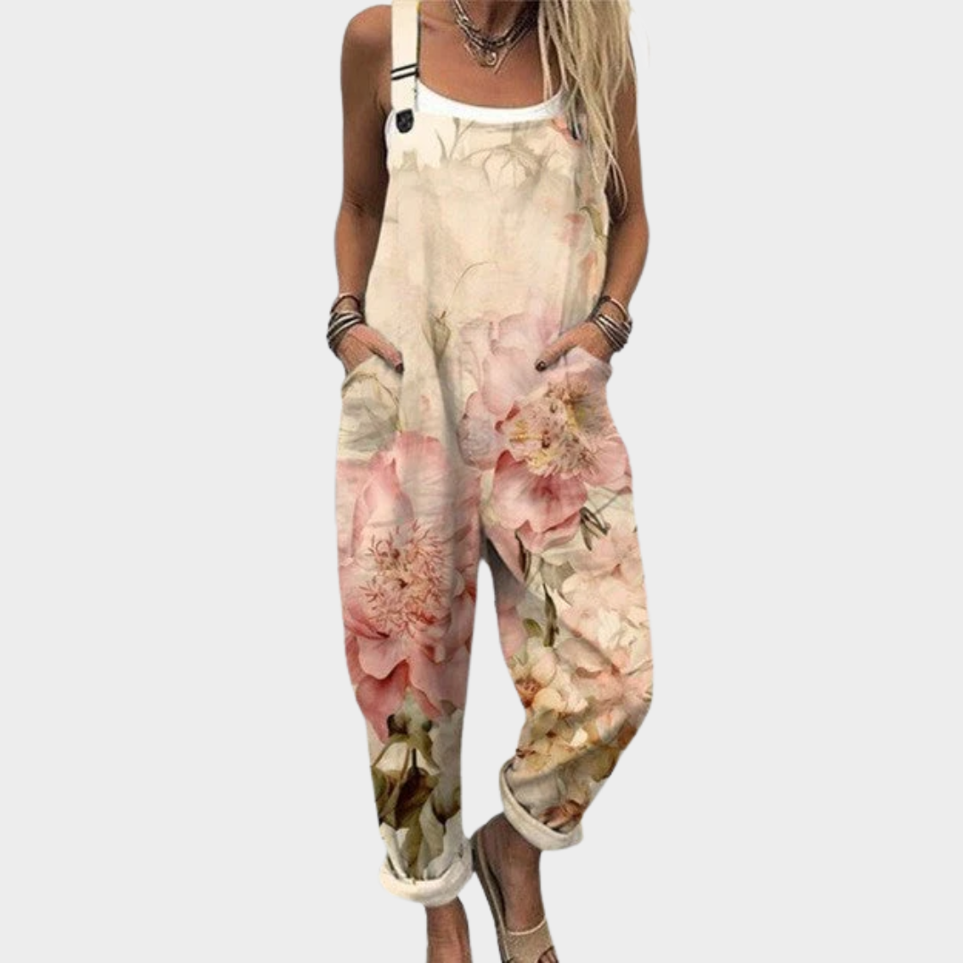 Printed Overalls for Women - Relaxed Fit Casual Jumpsuit