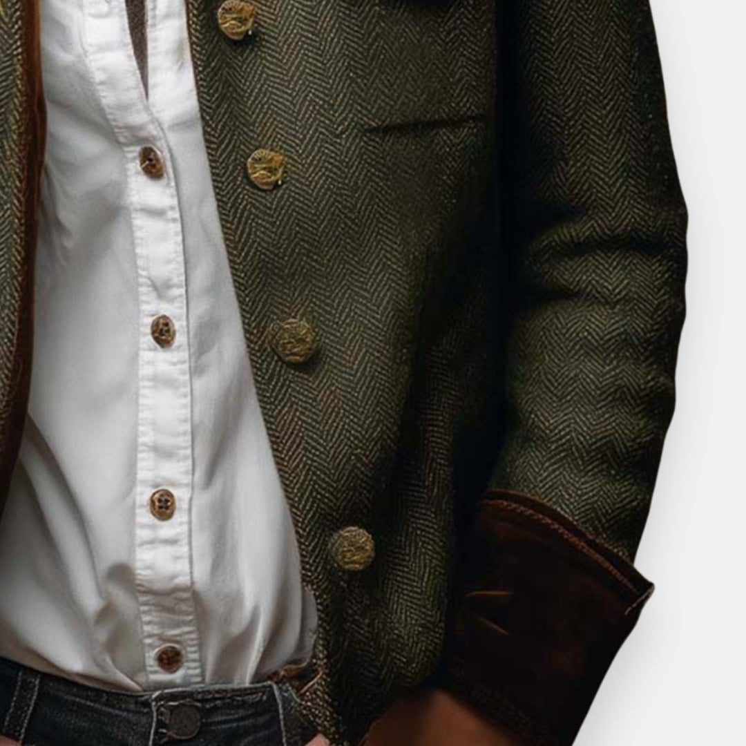 Colette™ | Chaqueta de Tweed con Detalles de Terciopelo