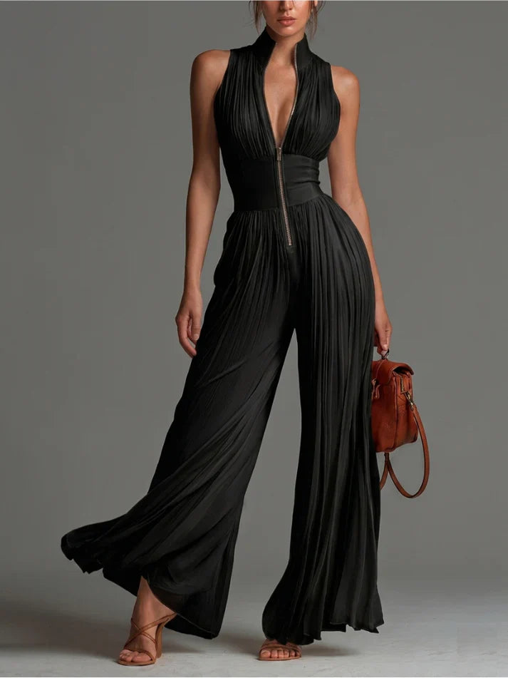 Mia – Faltenreicher Chiffon-Jumpsuit für Damen