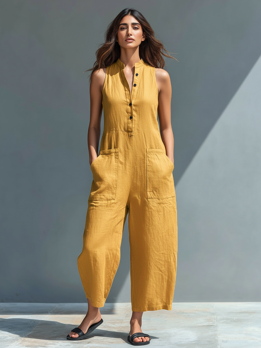 Sleeveless Jumpsuit for Women - Elegant Casual One Piece