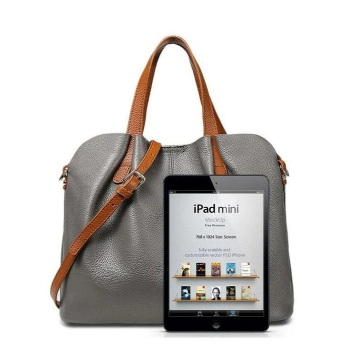 Alana | Sacs à main en cuir véritable, cuir de vachette de première couche, grain litchi, sac à main pour femme