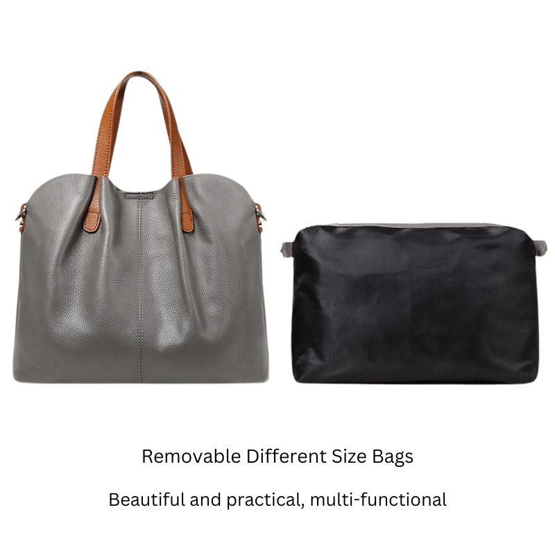 Alana | Sacs à main en cuir véritable, cuir de vachette de première couche, grain litchi, sac à main pour femme