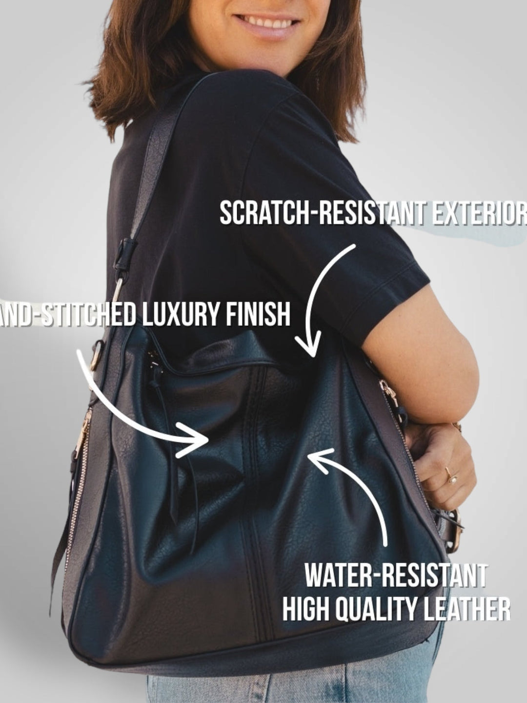 Souf | Sac Hobo de Luxe en Cuir Anti-Vol