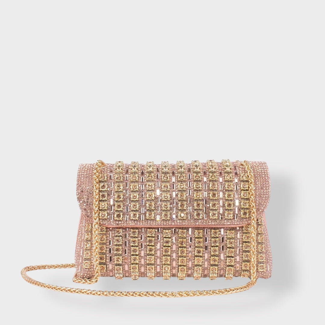 Stellina | Sac à bandoulière élégant avec chaîne et diamants colorés