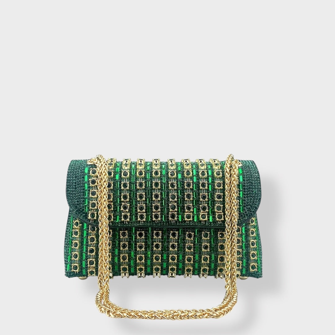 Stellina | Sac à bandoulière élégant avec chaîne et diamants colorés