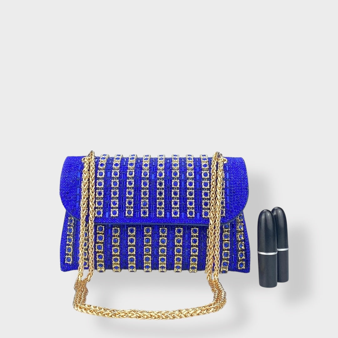 Stellina | Sac à bandoulière élégant avec chaîne et diamants colorés