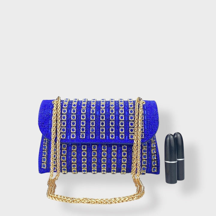 Stellina | Sac à bandoulière élégant avec chaîne et diamants colorés