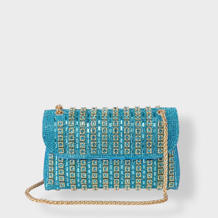 Stellina | Sac à bandoulière élégant avec chaîne et diamants colorés
