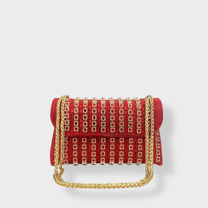 Stellina | Sac à bandoulière élégant avec chaîne et diamants colorés