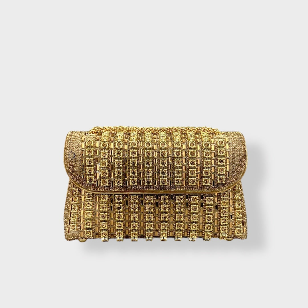 Stellina | Sac à bandoulière élégant avec chaîne et diamants colorés