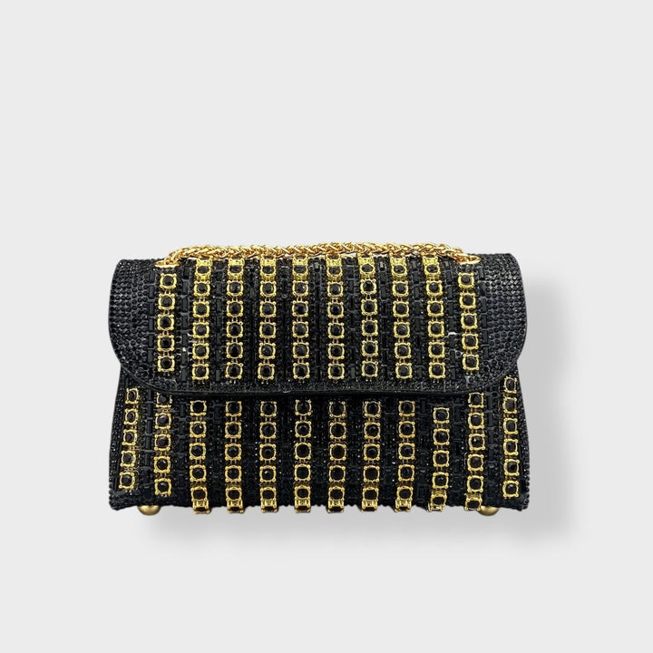 Stellina | Sac à bandoulière élégant avec chaîne et diamants colorés