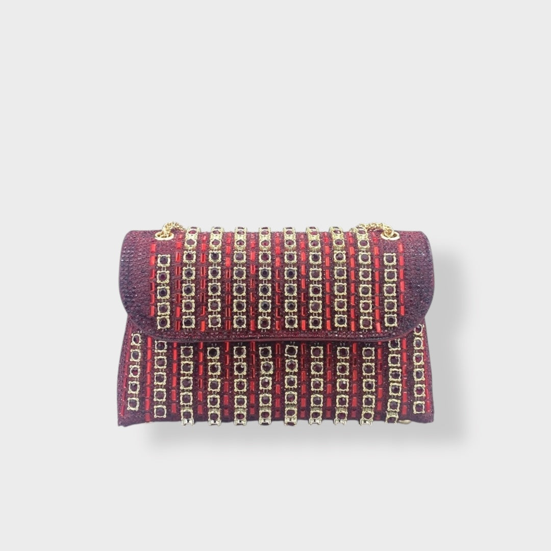 Stellina | Sac à bandoulière élégant avec chaîne et diamants colorés