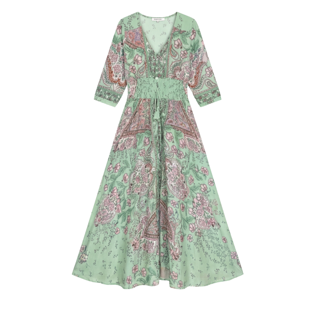 Floressa™ Flowy Floral V Neck Maxi Dress
