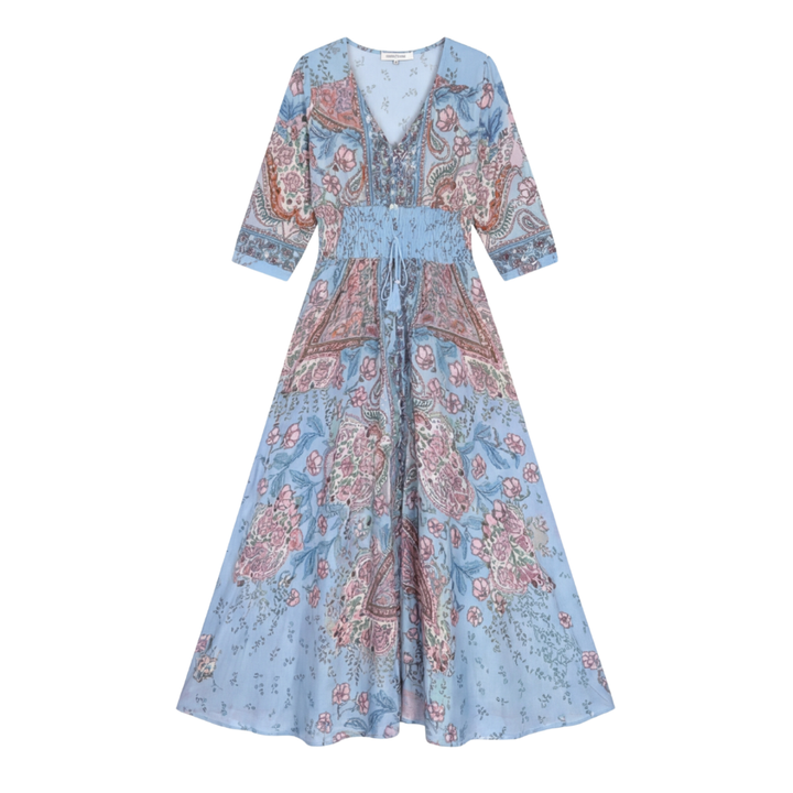 Floressa™ Flowy Floral V Neck Maxi Dress