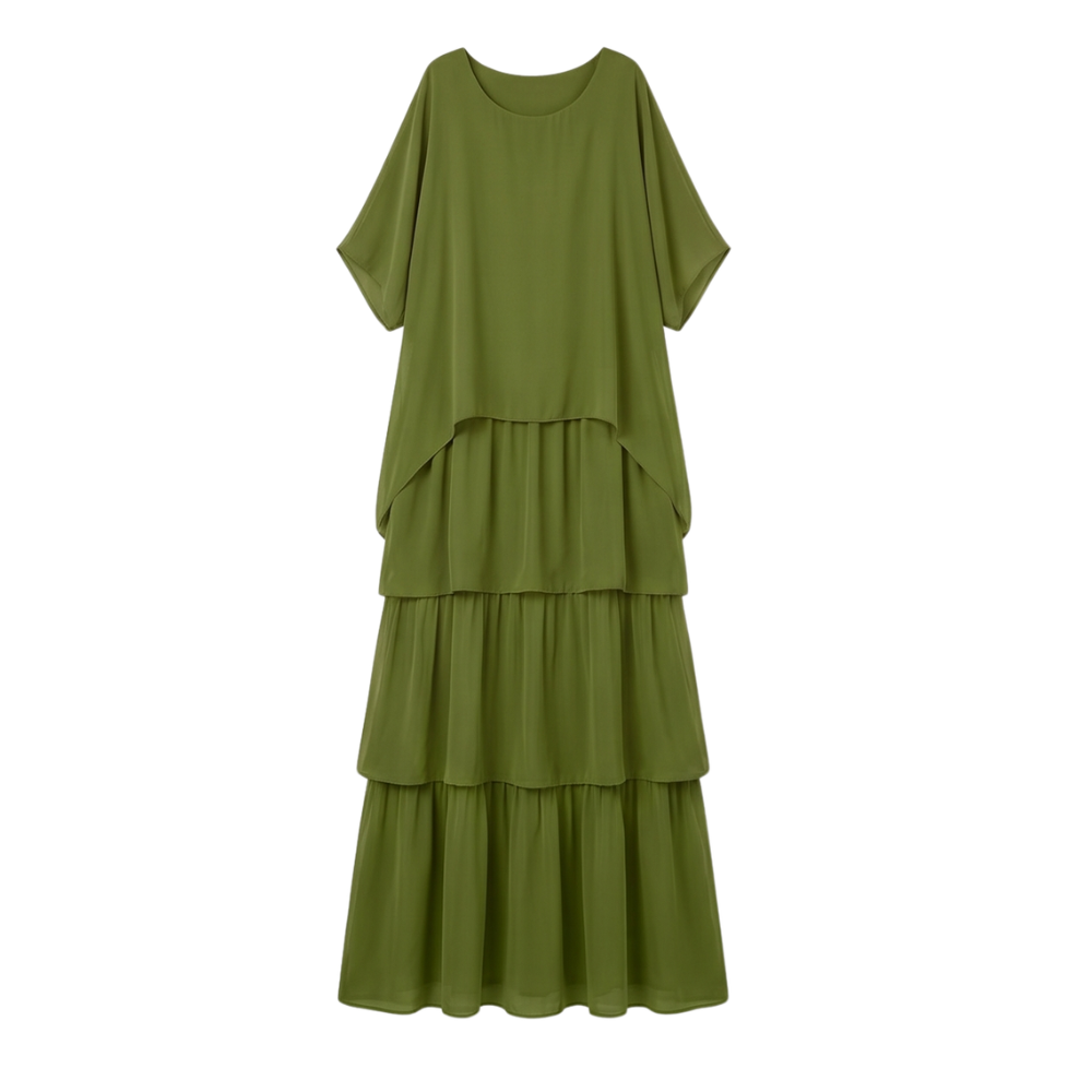 Tiered Chiffon Dress for Wedding Guest and Special Occasions