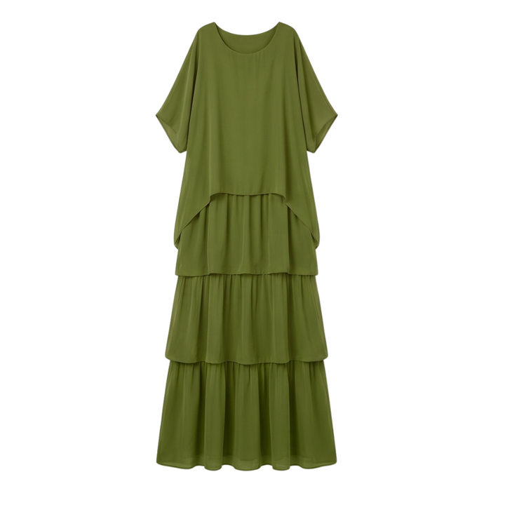Tiered Chiffon Dress for Wedding Guest and Special Occasions