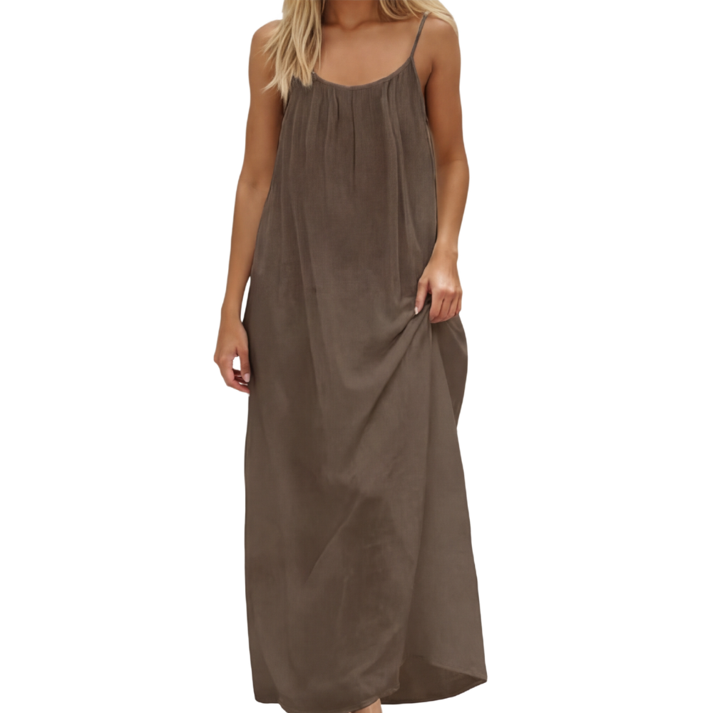 Flowy Maxi Dress with Adjustable Open Back