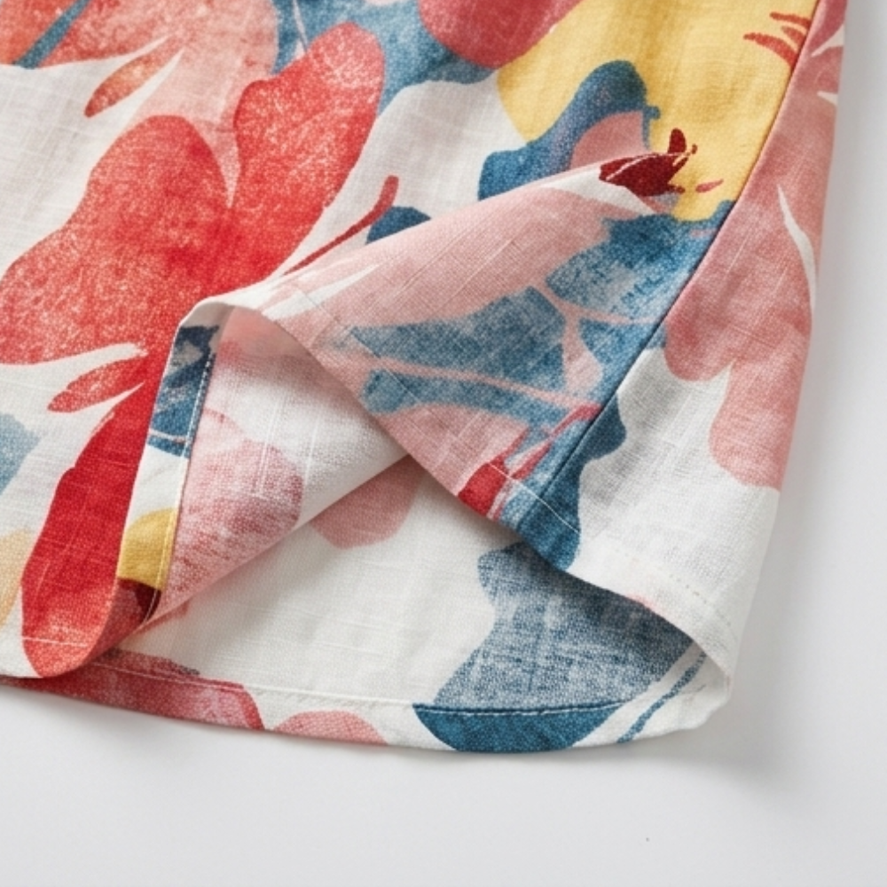 Watercolor Floral Summer Dress for Women - Relaxed Fit