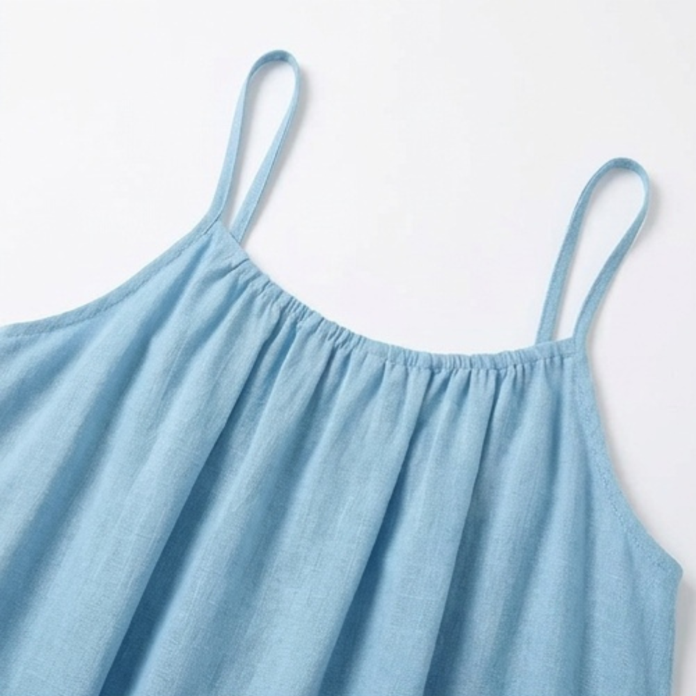 A-Line Sundress with Open Back Detail - Lightweight Summer Dress
