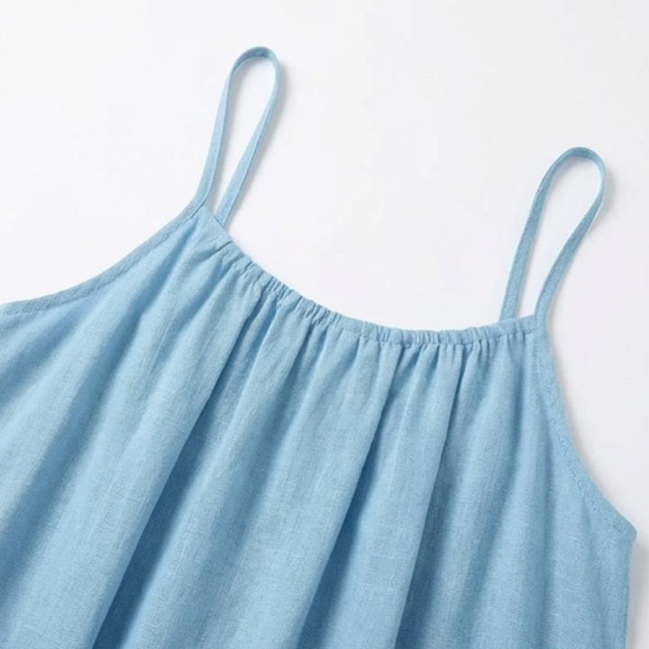 A-Line Sundress with Open Back Detail - Lightweight Summer Dress