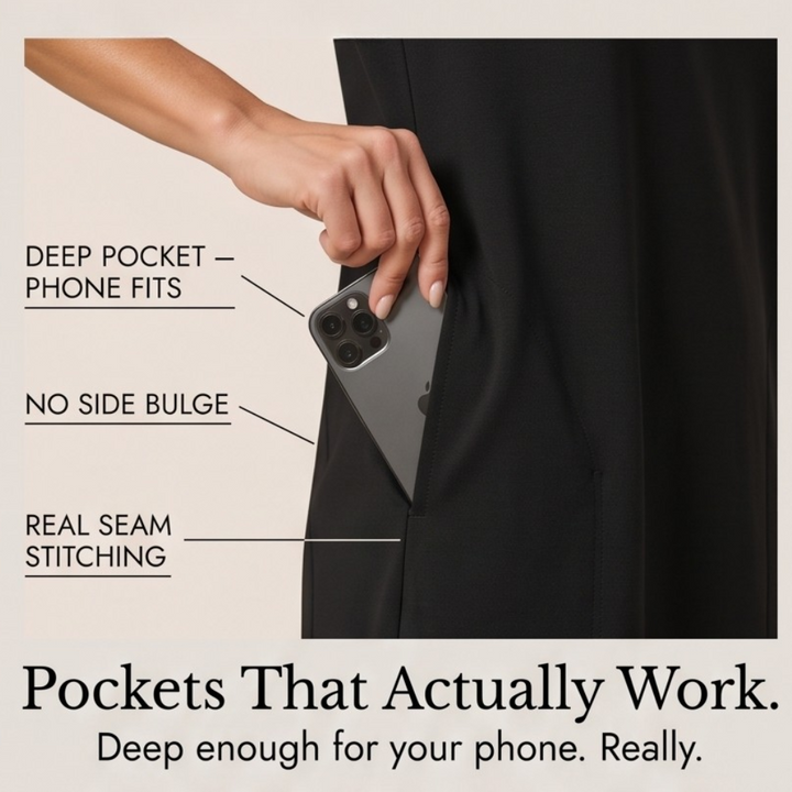 Square Neck T-Shirt Dress with Pockets for Women