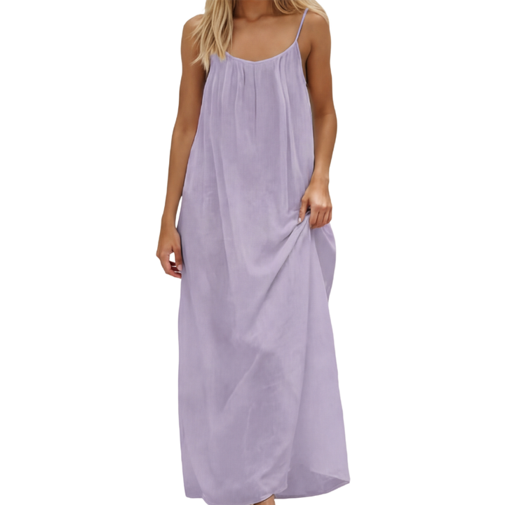 Flowy Maxi Dress with Adjustable Open Back