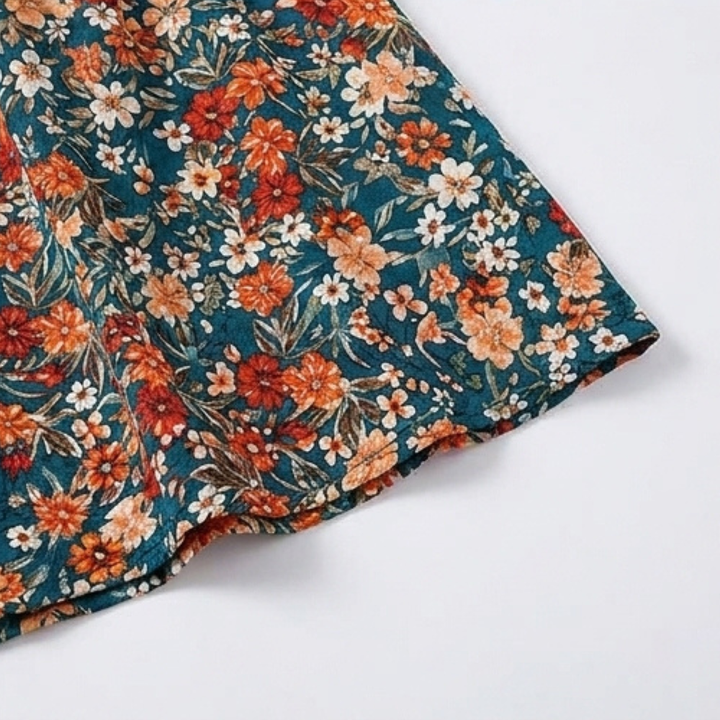 Floral A-Line Dress with Flutter Sleeves for Women