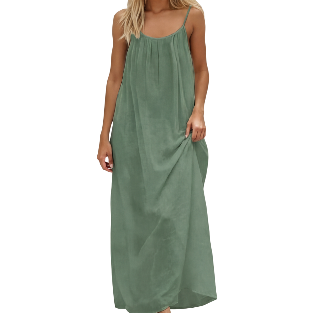 Flowy Maxi Dress with Adjustable Open Back