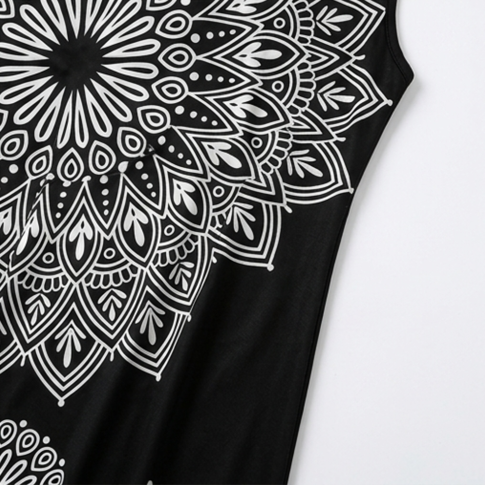 Bohemian Maxi Dress with Mandala Print for Women