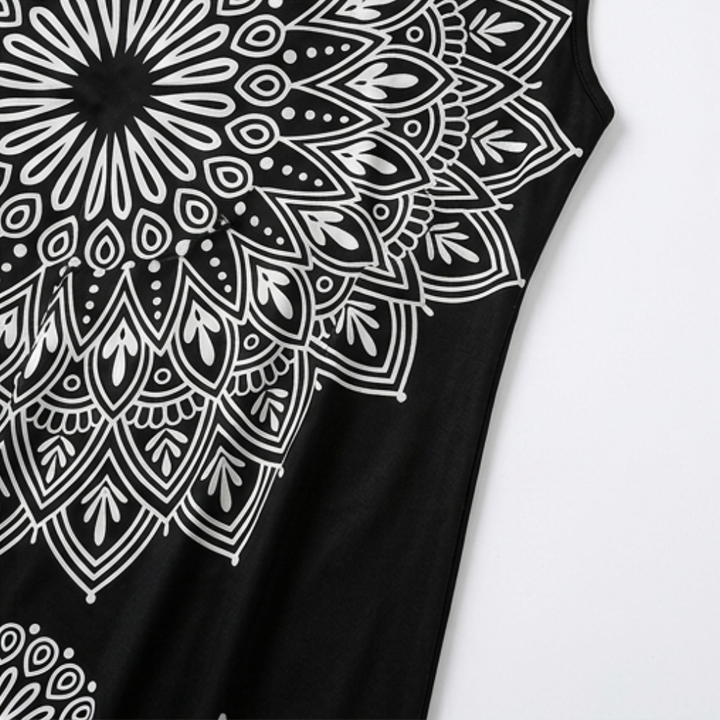 Bohemian Maxi Dress with Mandala Print for Women