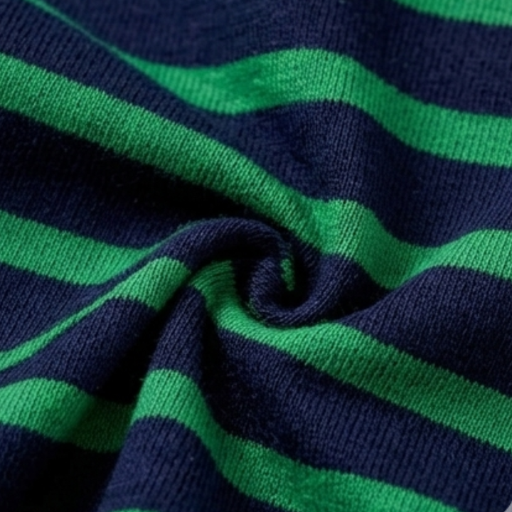 Vestido polo a rayas para mujer - Algodón línea A con cuello en V casual