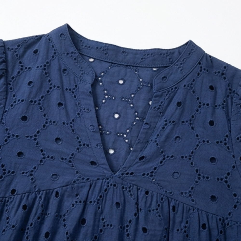 Solenne™ – Cotton Eyelet Summer Dress