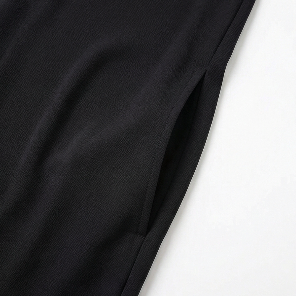 Maxi Dress with Side Slits and Lapel Collar for Women