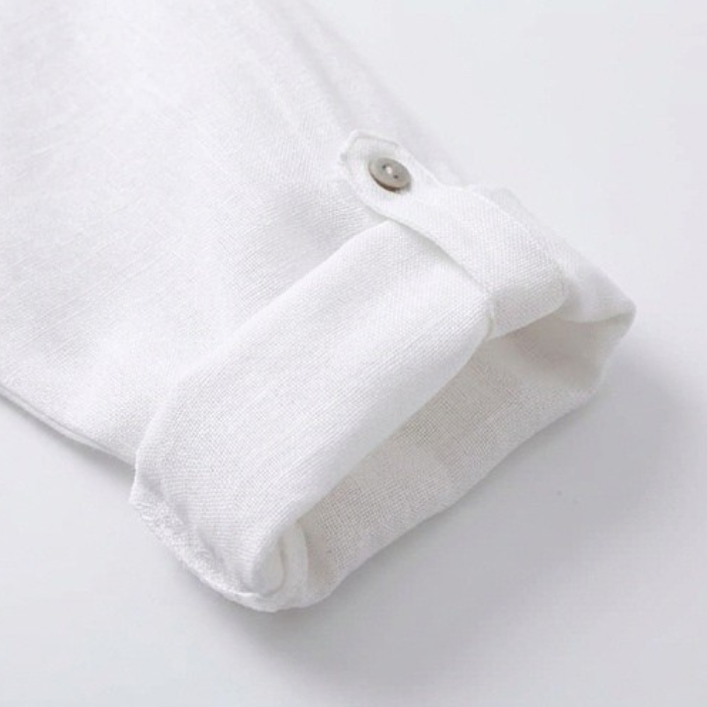 Linen Maxi Dress with Pockets for Women - Long Sleeve