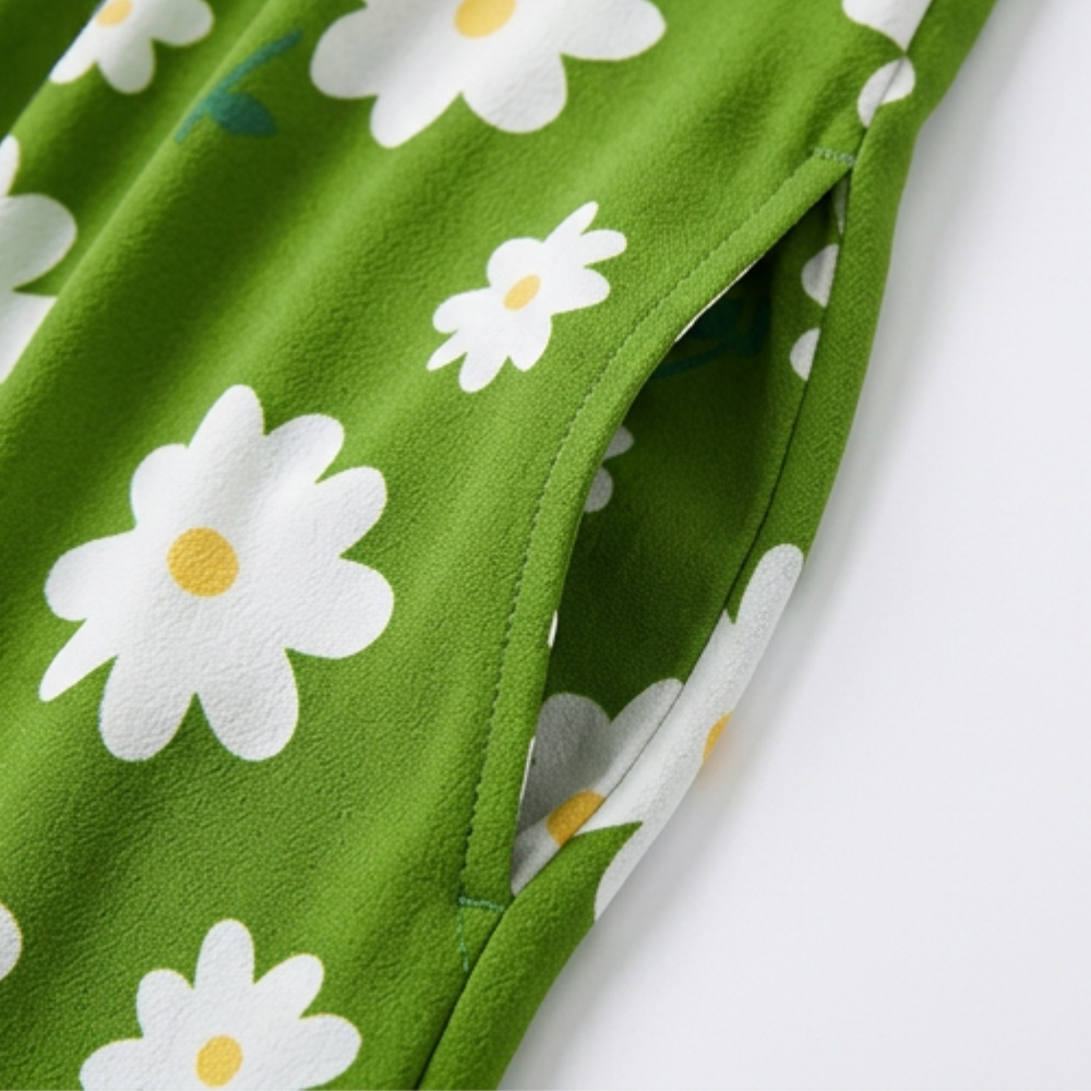 Mono de pierna ancha con bolsillos para mujer - Mono floral de verano