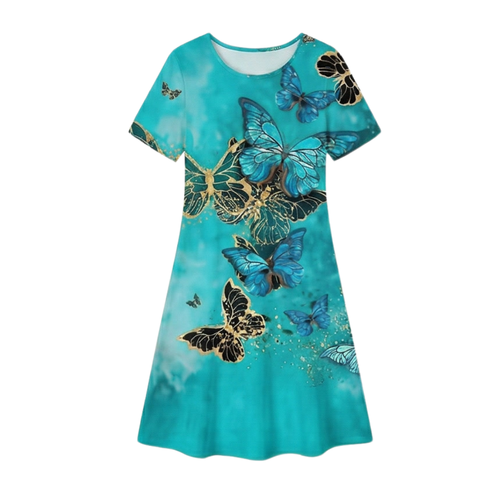 Vivara™ – Pleated Gradient Print Dress