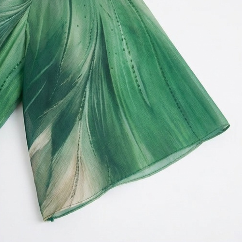 Vestido maxi de gasa con cinturón para invitada de boda