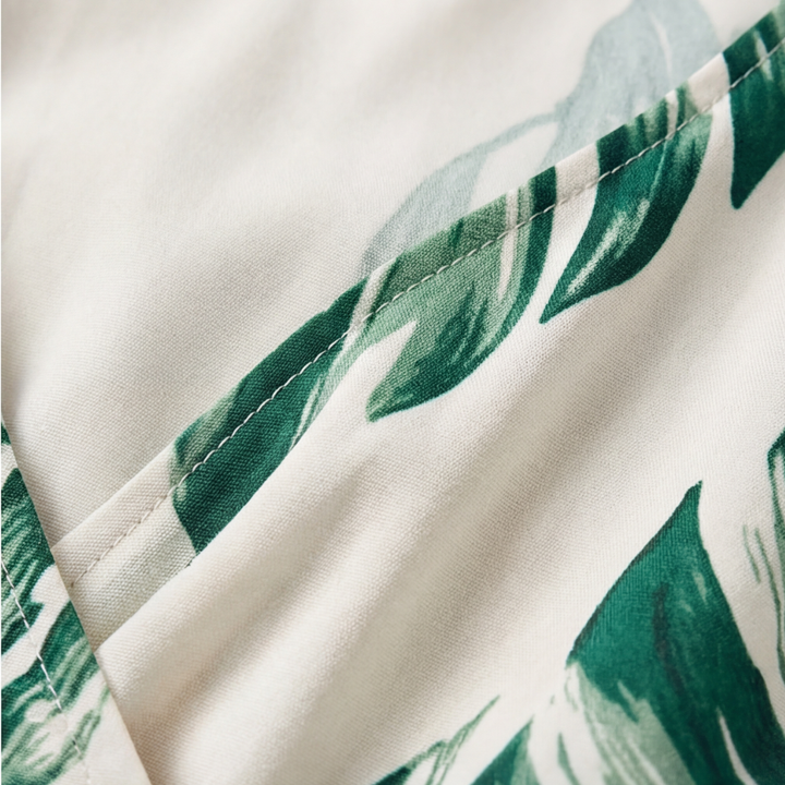 Tropical Wrap Romper with Pockets for Women