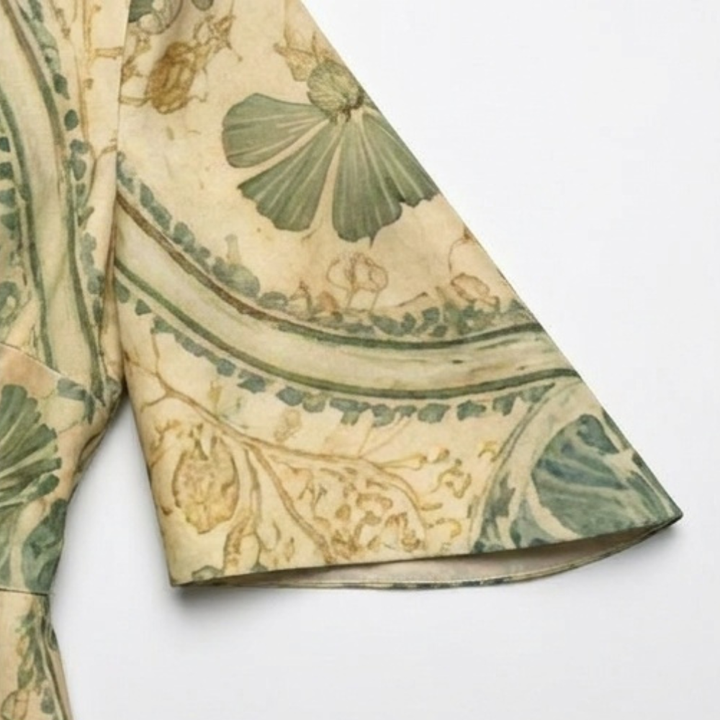 Midi Dress A-Line Vintage Tapestry Print Elegant Fit