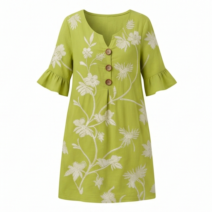 Solenya™ – Embroidered Floral Midi Dress