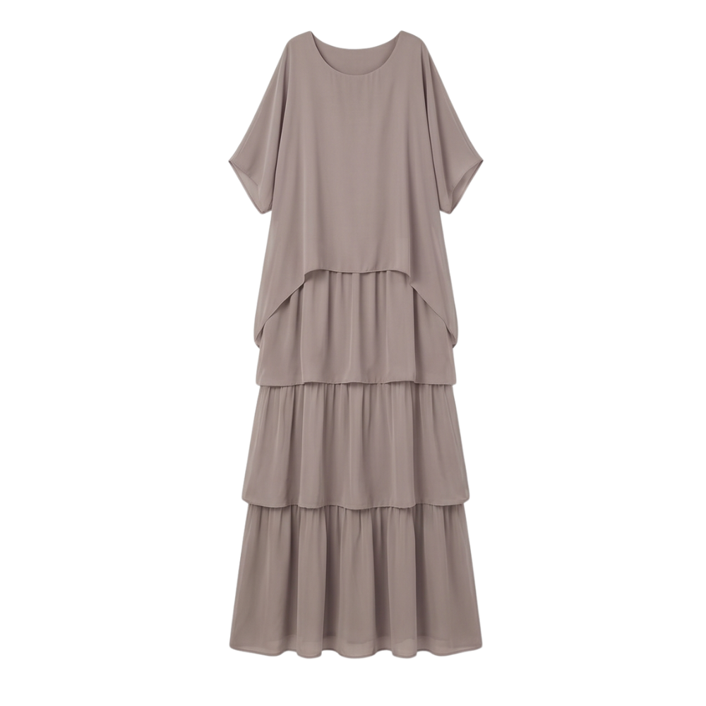 Tiered Chiffon Dress for Wedding Guest and Special Occasions