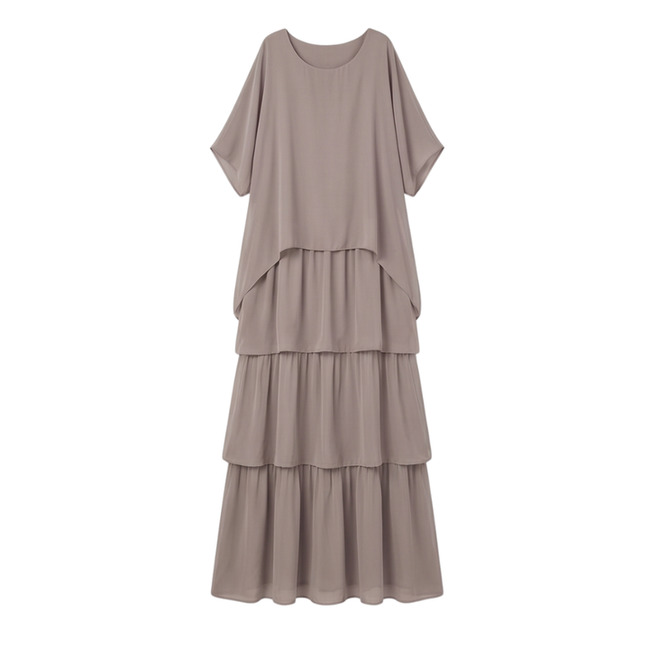 Tiered Chiffon Dress for Wedding Guest and Special Occasions