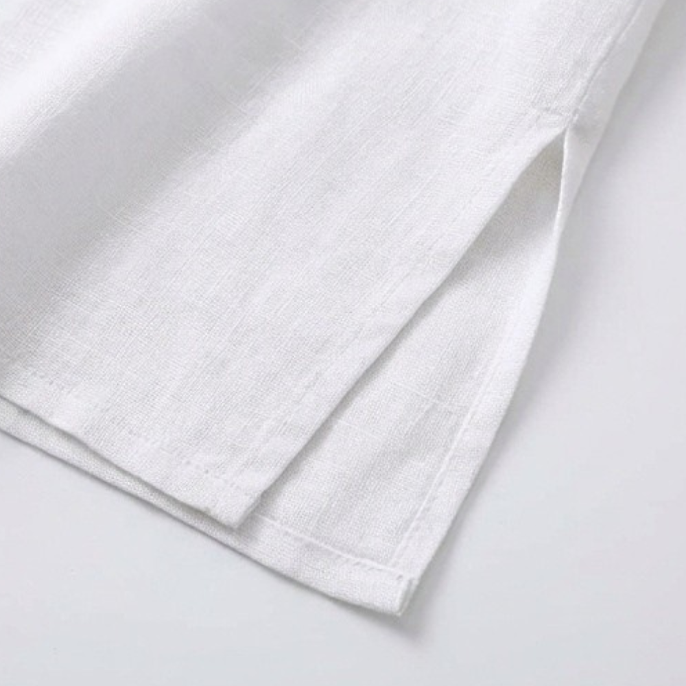 Linen Maxi Dress with Pockets for Women - Long Sleeve