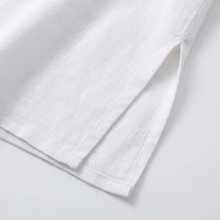 Linen Maxi Dress with Pockets for Women - Long Sleeve