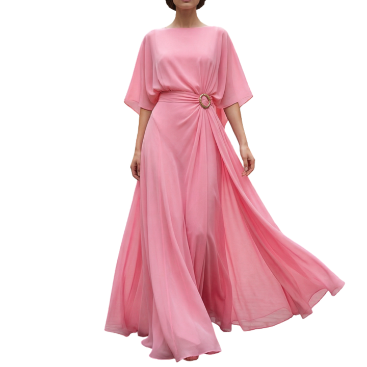 Wide Leg Pants Set with Cape Sleeve Top for Women