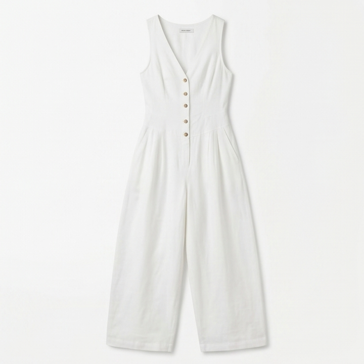 Lunavia™ - Wide-Leg Button Front Jumpsuit