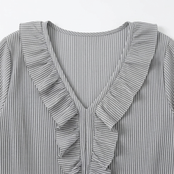 Serenae™ – Flowy Ruffled Striped Maxi Dress