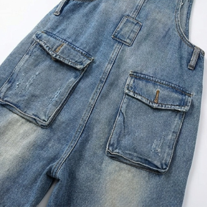 Denim Overalls for Women - Tapered Leg with Adjustable Straps