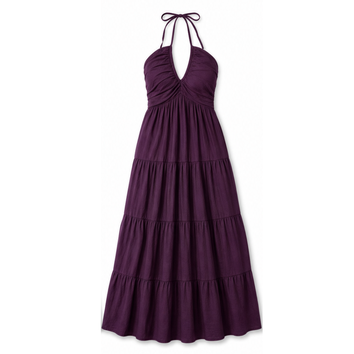Solenne™ - Flowy Halter Maxi Dress for Effortless Style