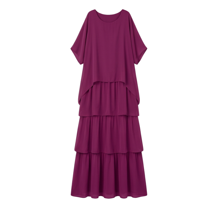 Tiered Chiffon Dress for Wedding Guest and Special Occasions